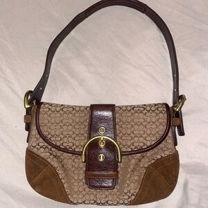 Y2K vintage coach purse shoulder bag cute brown tan neutral fall winter summer
